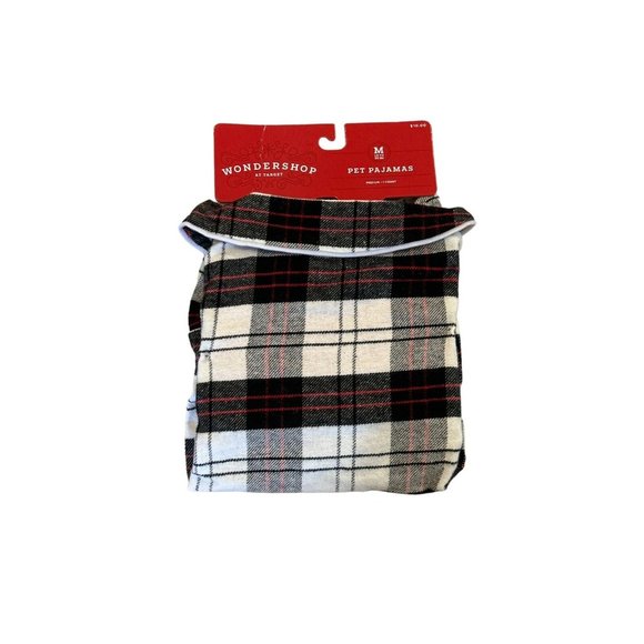 Wondershop White Black Plaid Flannel Dog Pet Pajamas Holiday Winter Xmas NEW - Picture 2 of 4
